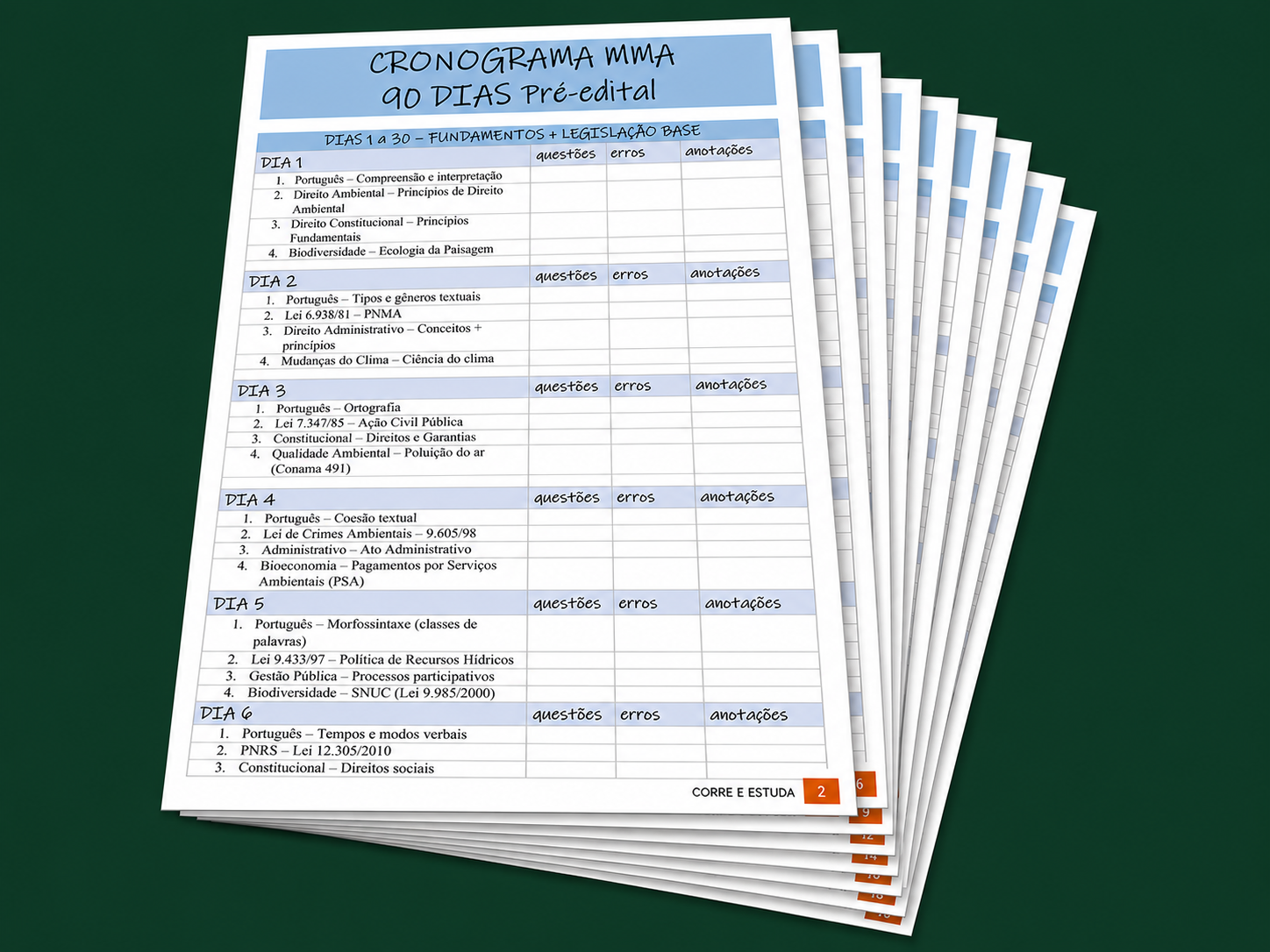 Cronograma MMA 90 Dias