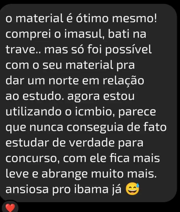 Depoimento de aluno