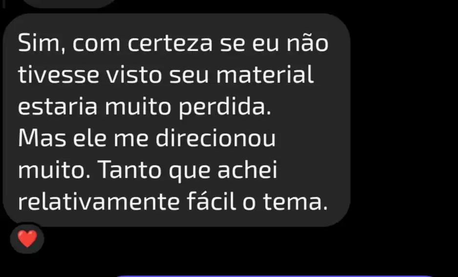 Depoimento de aluno