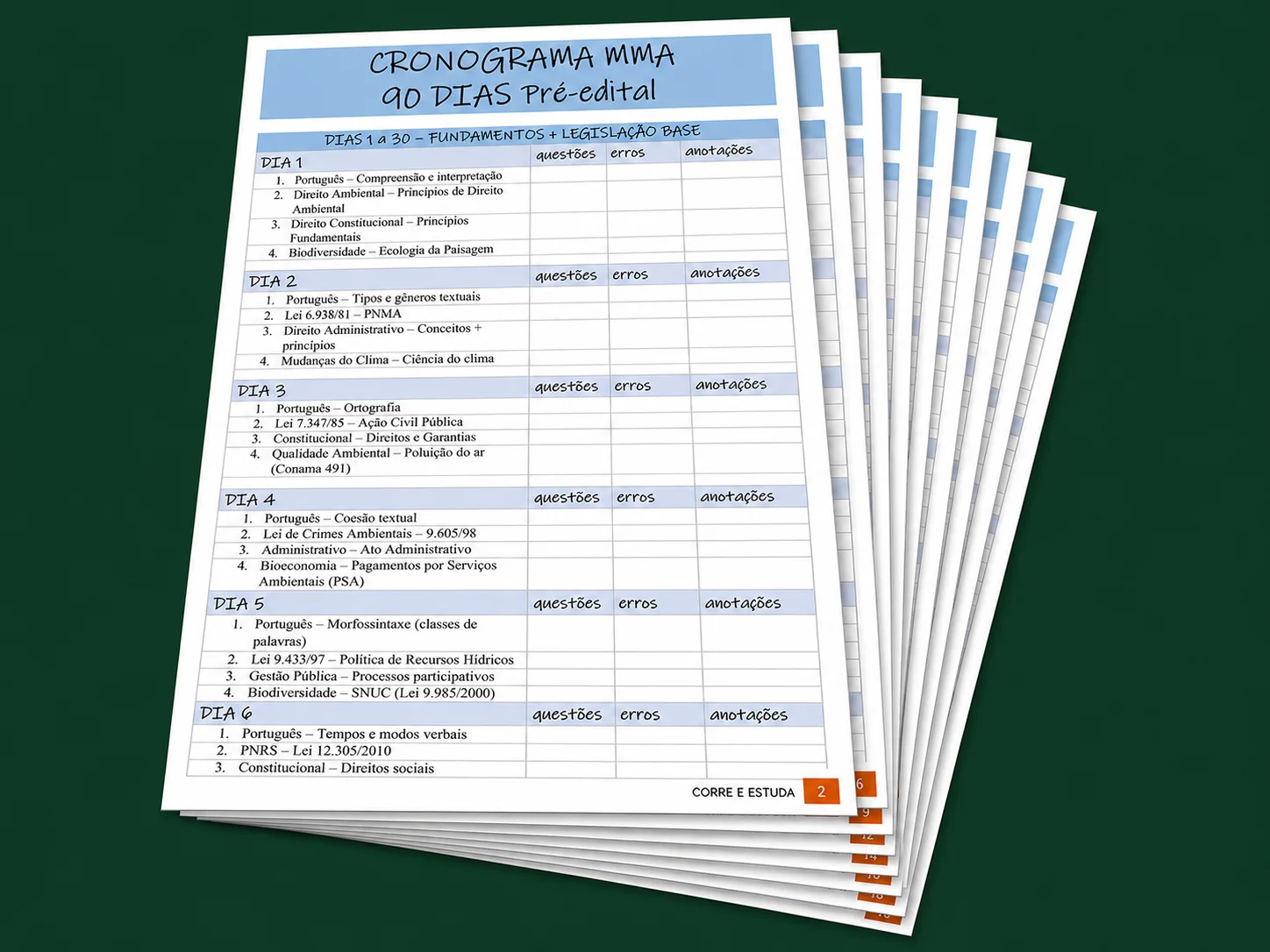 Cronograma MMA 90 Dias